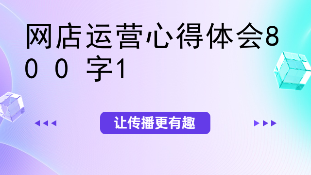 网店运营心得体会800字