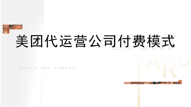 美团代运营公司付费模式