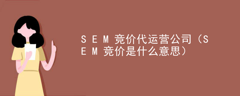 SEM竞价代运营公司（SEM竞价是什么意思）